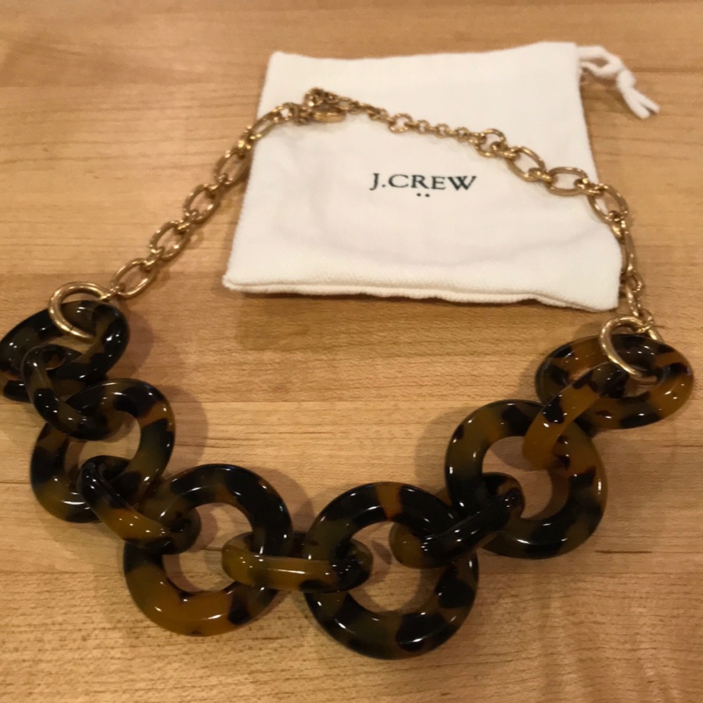 J. Crew Tortoise Shell Enamel Loop Necklace - image 7